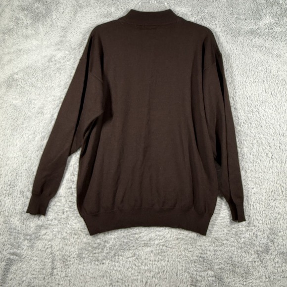 Versace Classic Vintage Men Merino‎ Wool 1/4 Sweater Made in Italy Size Xl Brown - Picture 11 of 11